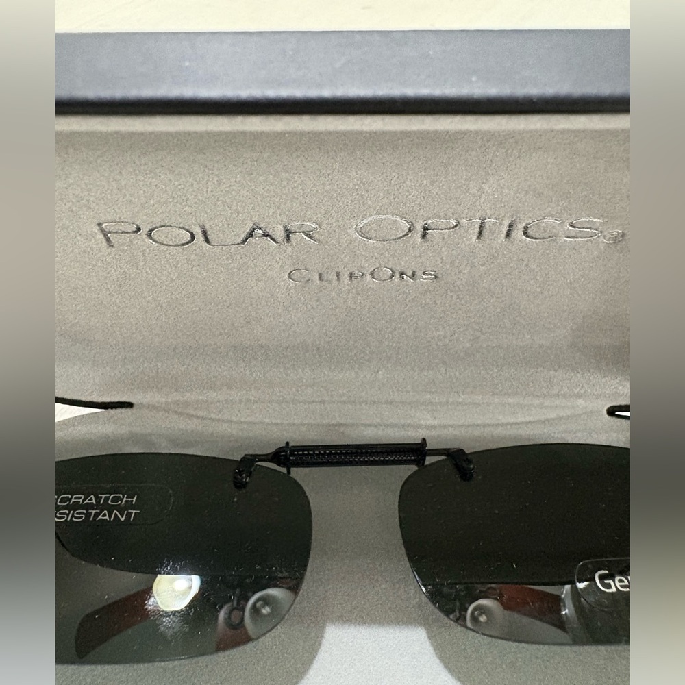 Polar Optics Clip-On Sunglass Lenses - Dark Green NEW - Picture 2 of 6